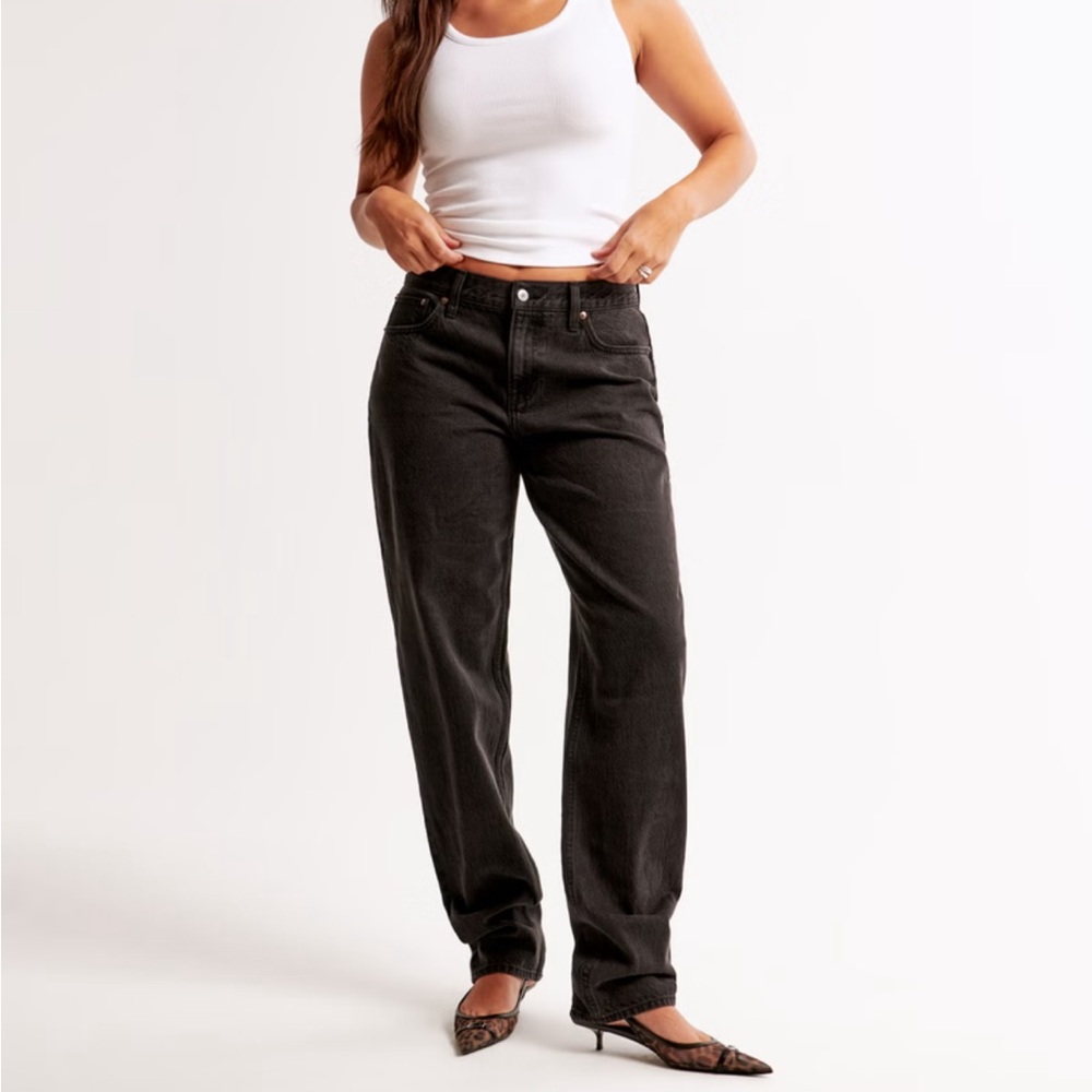 Abercrombie & Fitch curve love low rise stacked taper jeans
